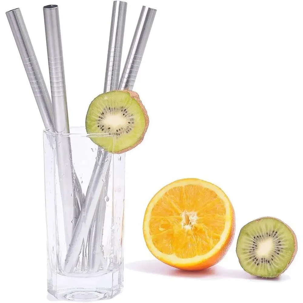 NWT! CoCoStraw Bent Wide Stainless Steel Drinking‎ Straws, 3-Pack